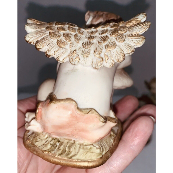 Set of 4 Greenbrier Angels 4" Pastel Polystone Cherubs All Different Poses - Picture 9 of 13